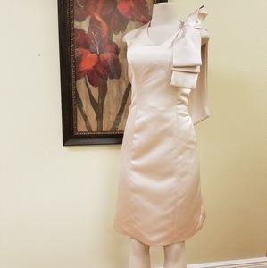 Champagne Satin Cocktail Dress Size 8/10
